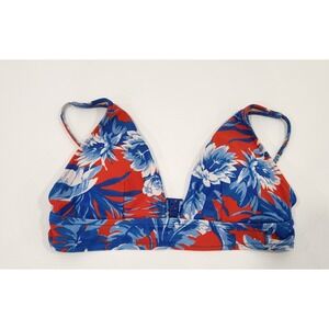 J.Crew Cropped Cap-sleeve Top Bikini 365 Crepe Size Medium Swimsuit Floral